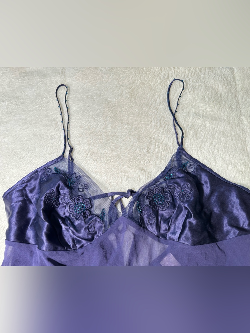 Navy 100% Silk Victoria Secrets Slip Dress - Picture 2 of 5